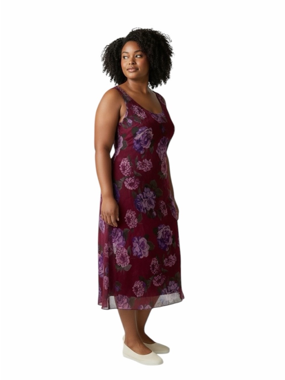 KSL•Maroon Purple Floral Maxi Dress